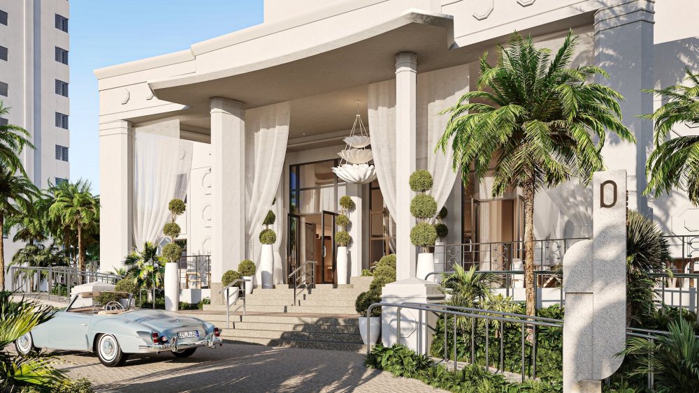 The entrance to the Delano in Miami Beach.