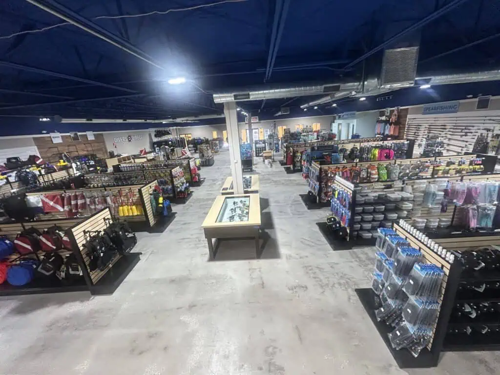 The interior of a diving shop
