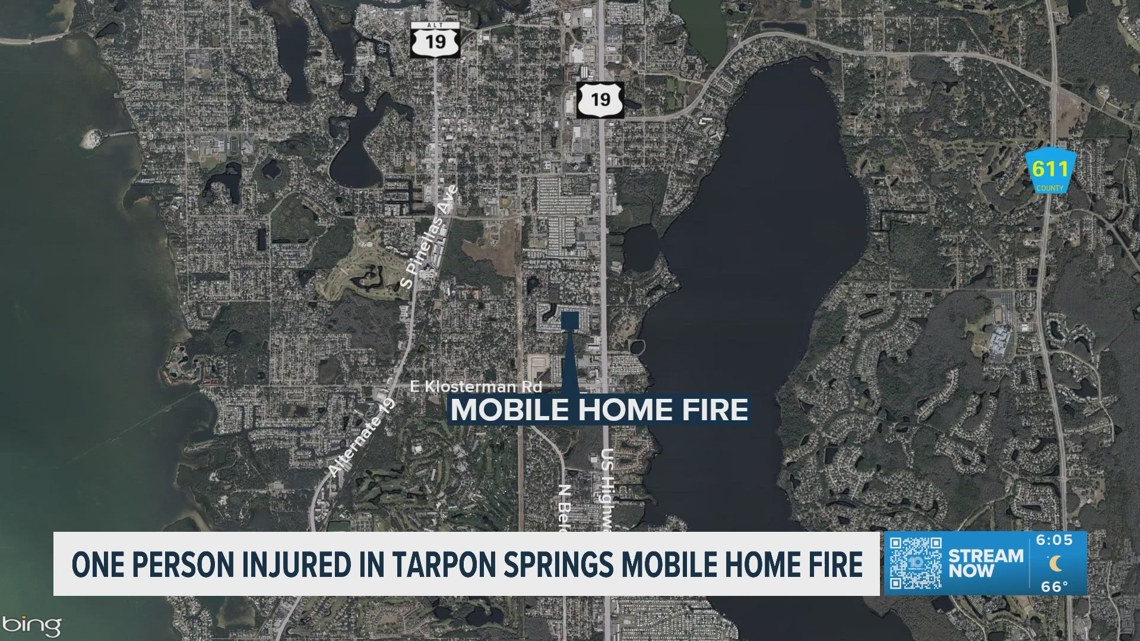 One person was injured in a Tarpon Springs Mobile Home fire