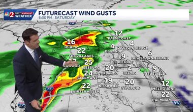 Showers and storms arrive Saturday afternoon across Florida.