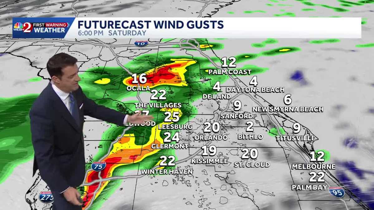 Showers and storms arrive Saturday afternoon across Florida.