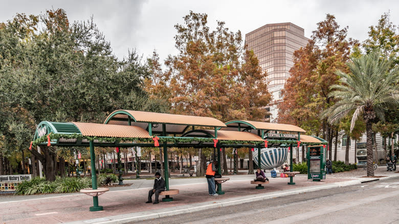 An Orlando LYMMO bus stop.