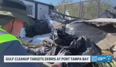 Cleanup this morning targets debris at Port Tampa Bay