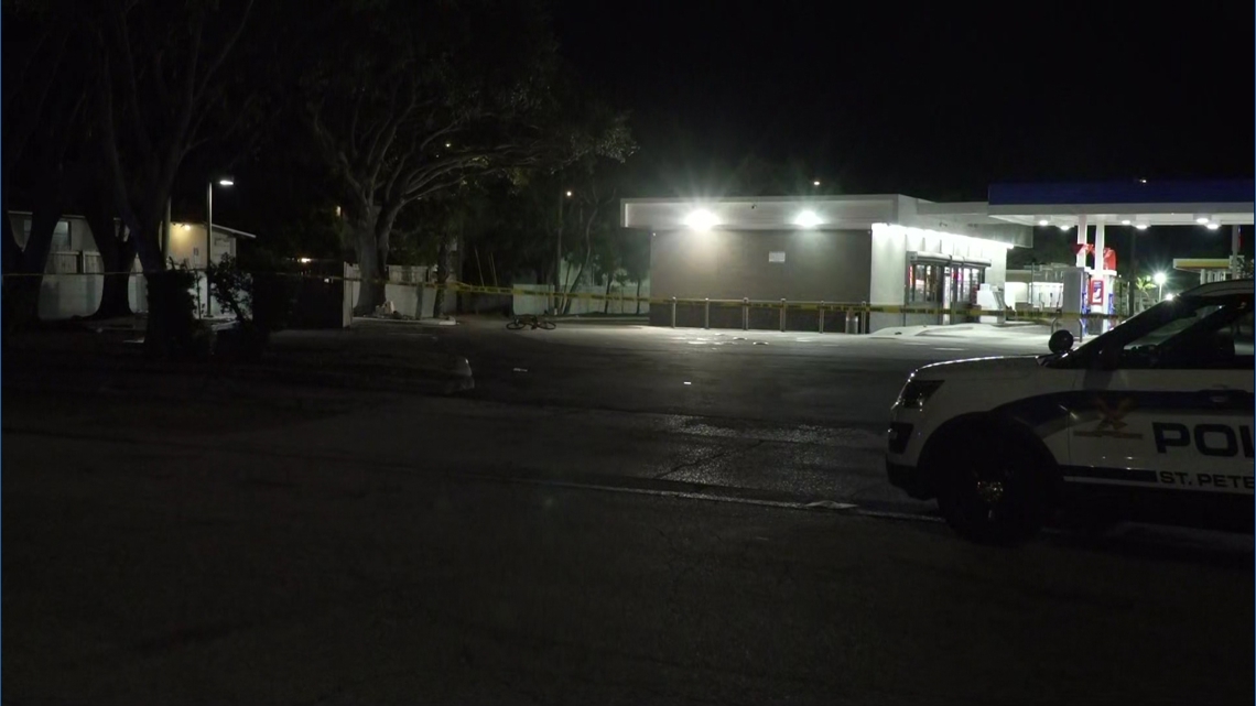 St. Pete police are investigating a shooting at a Mobil Gas Station