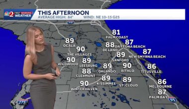 The end of the warm streak for now, across central Florida
