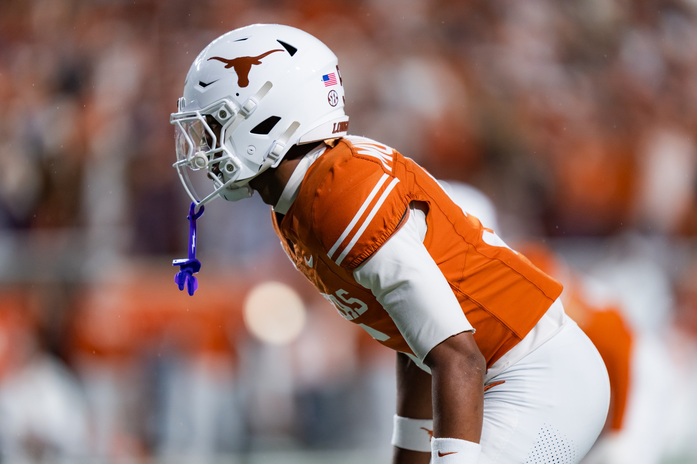 AUSTIN, TEXAS - NOVEMBER 28: Malik Muhammad on the field during the Texas vs Texas A&M football game on November 28, 2025 at Darrell K Royal Texas Memorial Stadium in Austin, Texas. (Photo by The University of Texas Athletics/University Images via Getty Images)