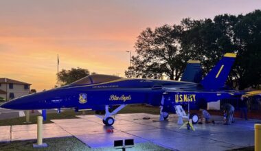 Blue Angel F-18 Hornet returns to NAS Jax with a fresh look