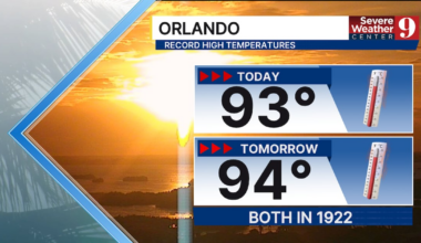 Central Florida Near-Record Heat Before Cold Front