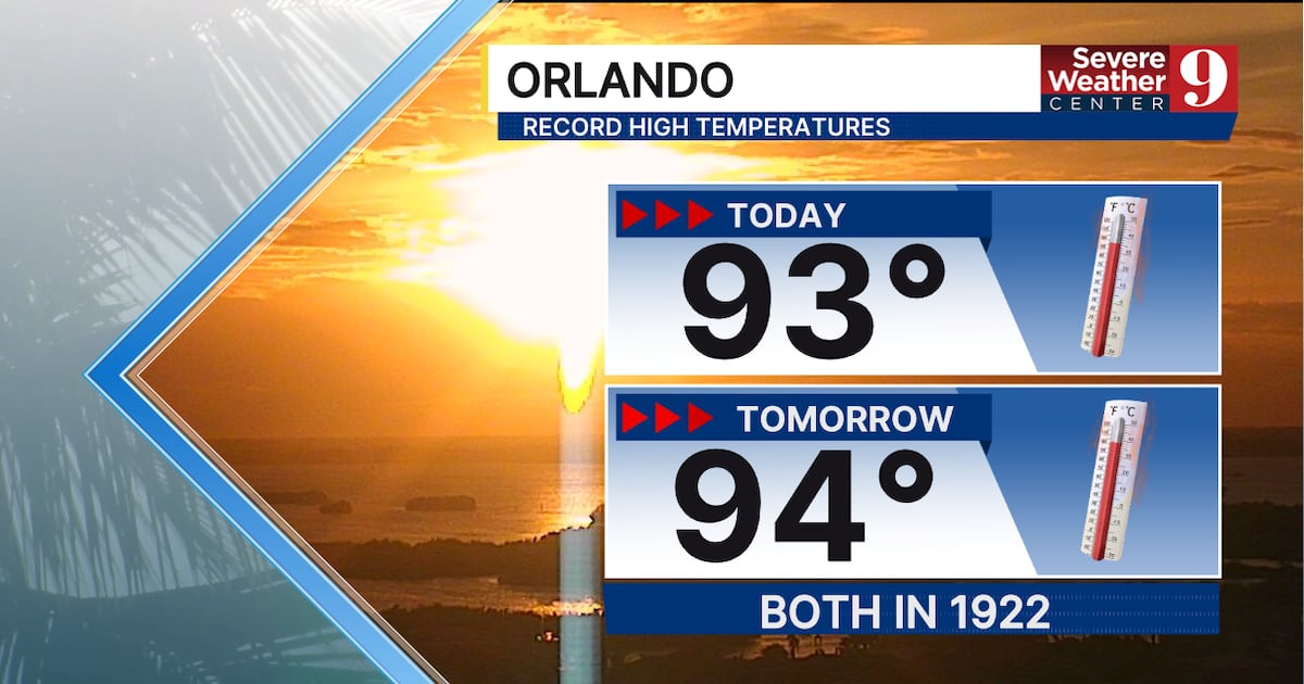 Central Florida Near-Record Heat Before Cold Front