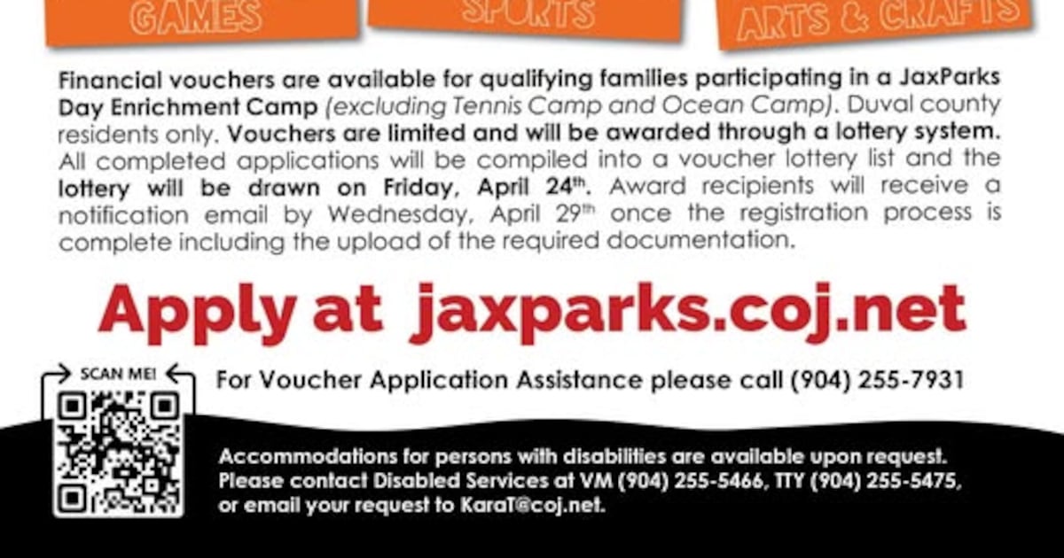 JaxParks 2026 Summer Camp voucher lottery now open – Action News Jax