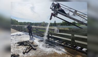 Wooden bike path bridge over Great Miami River closed following fire in Piqua – WHIO TV 7 and WHIO Radio