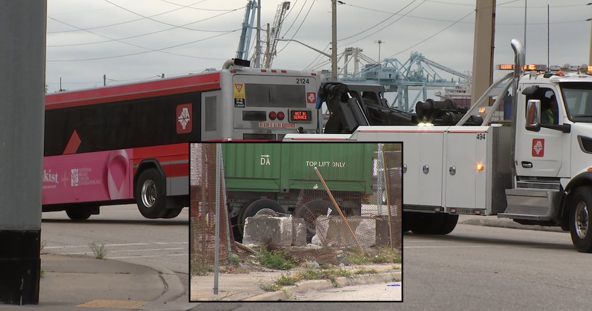 JTA bus crashes into fence in Jacksonville's Talleyrand area