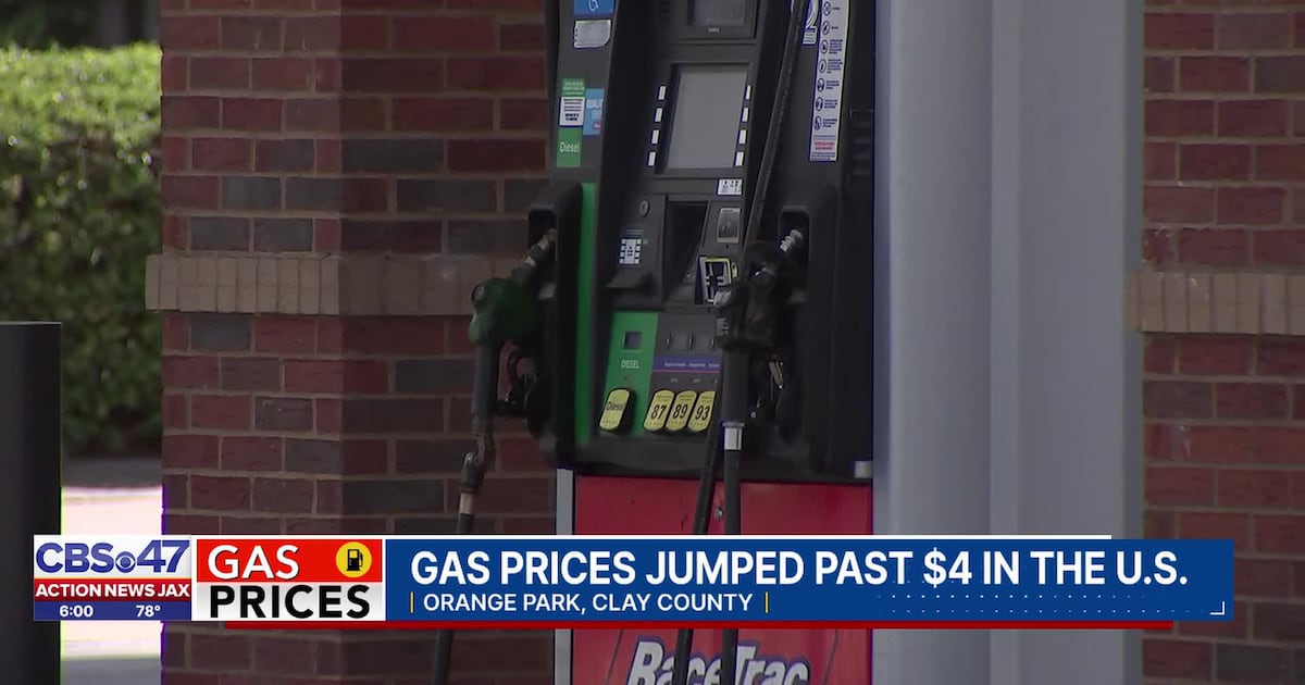 No end in sight as Northeast Florida gas prices top $4 – Action News Jax