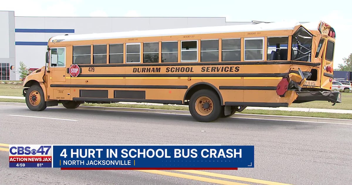 4 students injured in crash involving school bus enroute to zoo field trip – Action News Jax