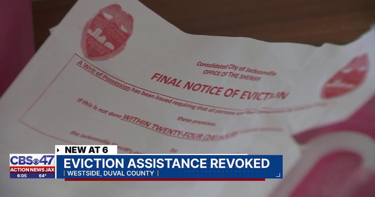 Young mother faces eviction after approval for assistance rescinded – Action News Jax