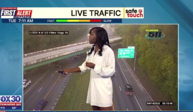 Overturned vehicle blocking I-295 lanes near New Kings Road in Jacksonville – Action News Jax