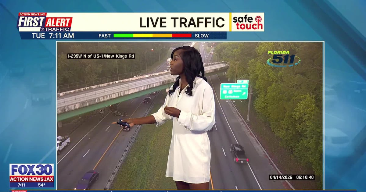 Overturned vehicle blocking I-295 lanes near New Kings Road in Jacksonville – Action News Jax