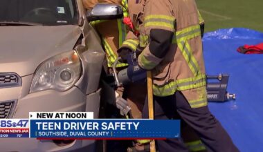 Jacksonville High School students shown simulated car crash to warn against distracted driving