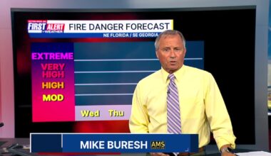 Very high wildfire risk continues with slowly warming temps. – Action News Jax