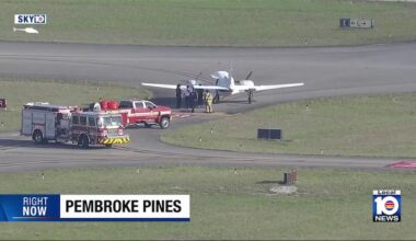 Plane veers off runway at North Perry Airport