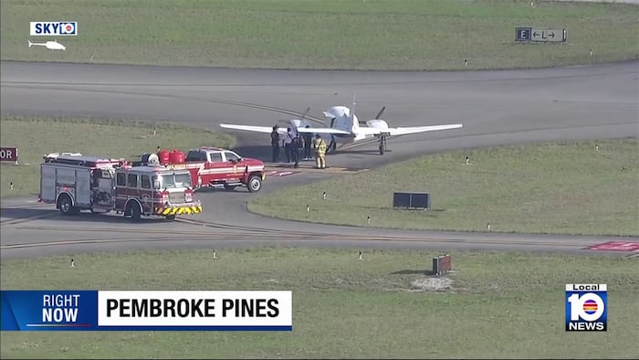 Plane veers off runway at North Perry Airport
