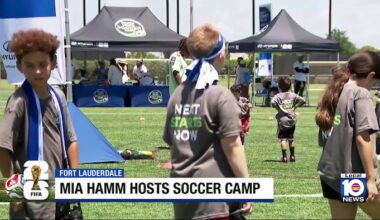Soccer legend Mia Hamm hosts youth soccer camp in Fort Lauderdale