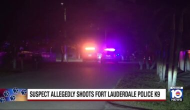 Burglary suspect shoots police dog during pursuit in Fort Lauderdale