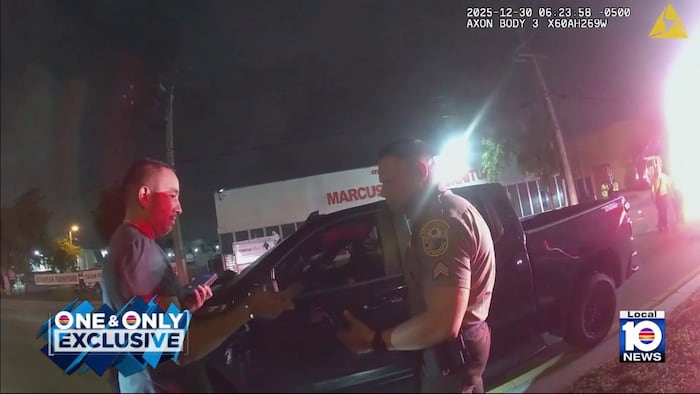 Video shows off-duty Hialeah cop’s DUI arrest after crash involving garbage truck near Doral