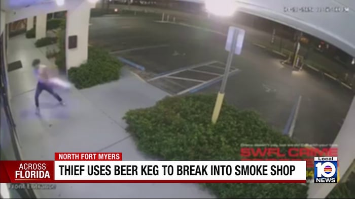 Man uses beer keg to break into southwest Florida smoke shop