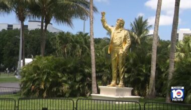 Gold statue of President Trump steals spotlight ahead of Cadillac Championship