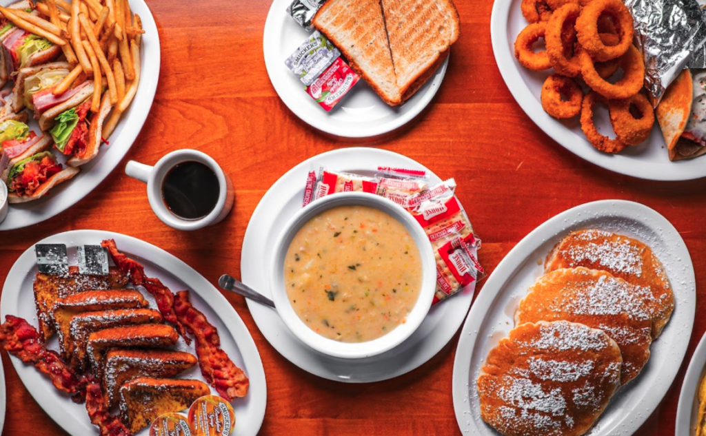 An assortment of diner food