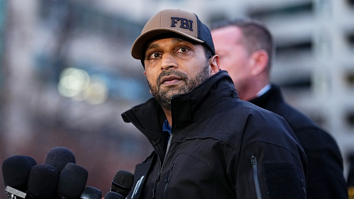 FILE - Kash Patel speaking at a news conference in Washington, D.C.