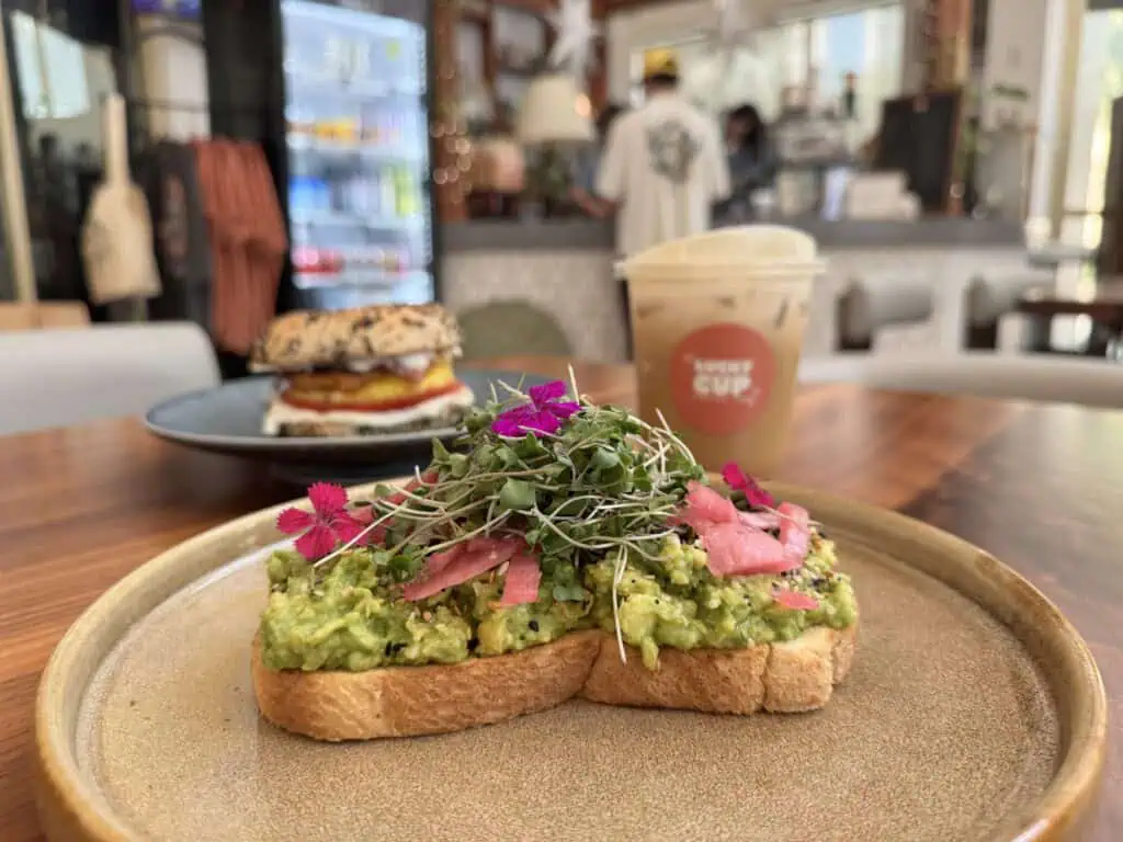 A plat of avocado toast