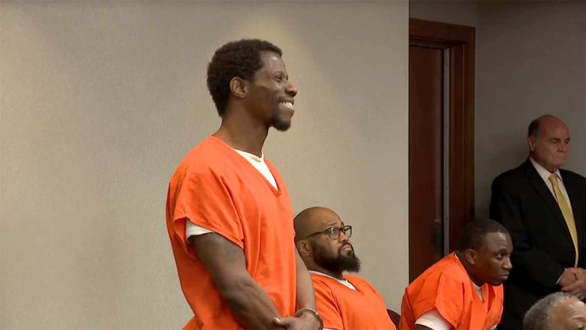 Marcus Terry laughing in court