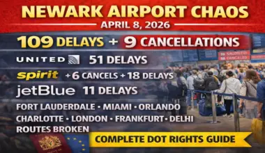 Newark Airport Chaos April 8, 2026: 109 Delays, 9 Cancels