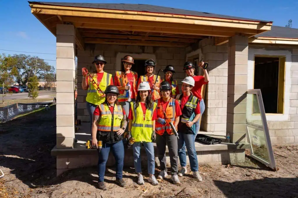 Women at a construction site