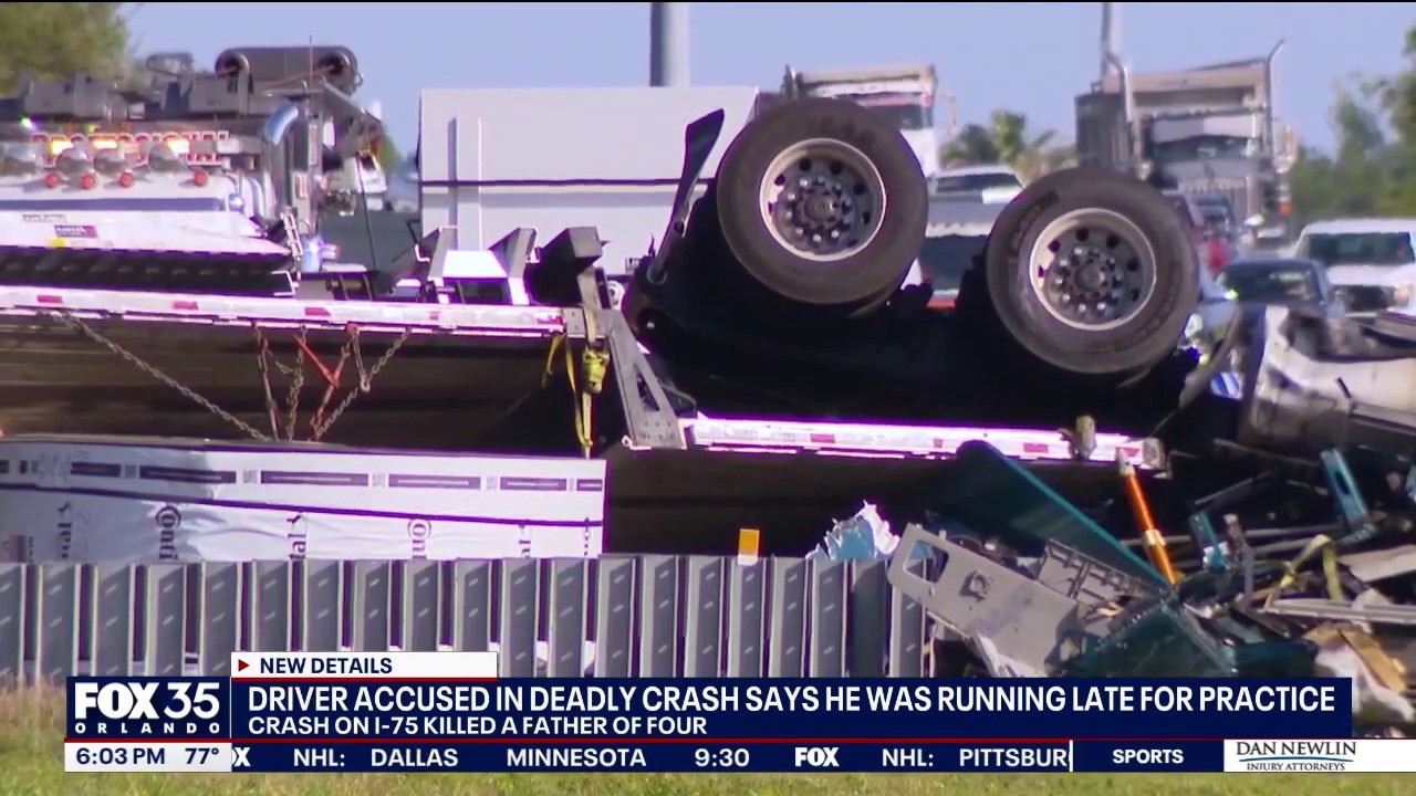 Driver accused in deadly crash said he was running late for practice