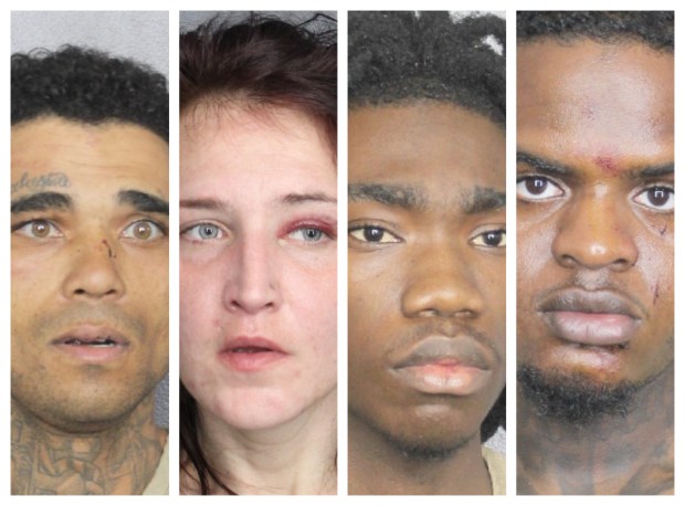 Sean Holder, Laiken Randolph, Michael Harvey and Anthony Davis were arrested in February, March and April after fleeing from police during four separate pursuits in Broward County where deadly crashes occurred. (Broward Sheriff's Office/Courtesy)