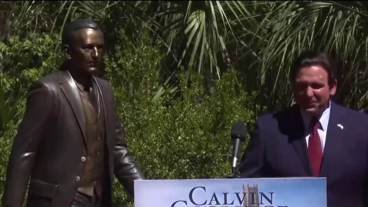 Coolidge statue unveiled at Bok Tower Gardens 