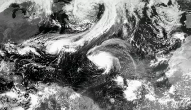 Satellite photo of the Atlantic basin.