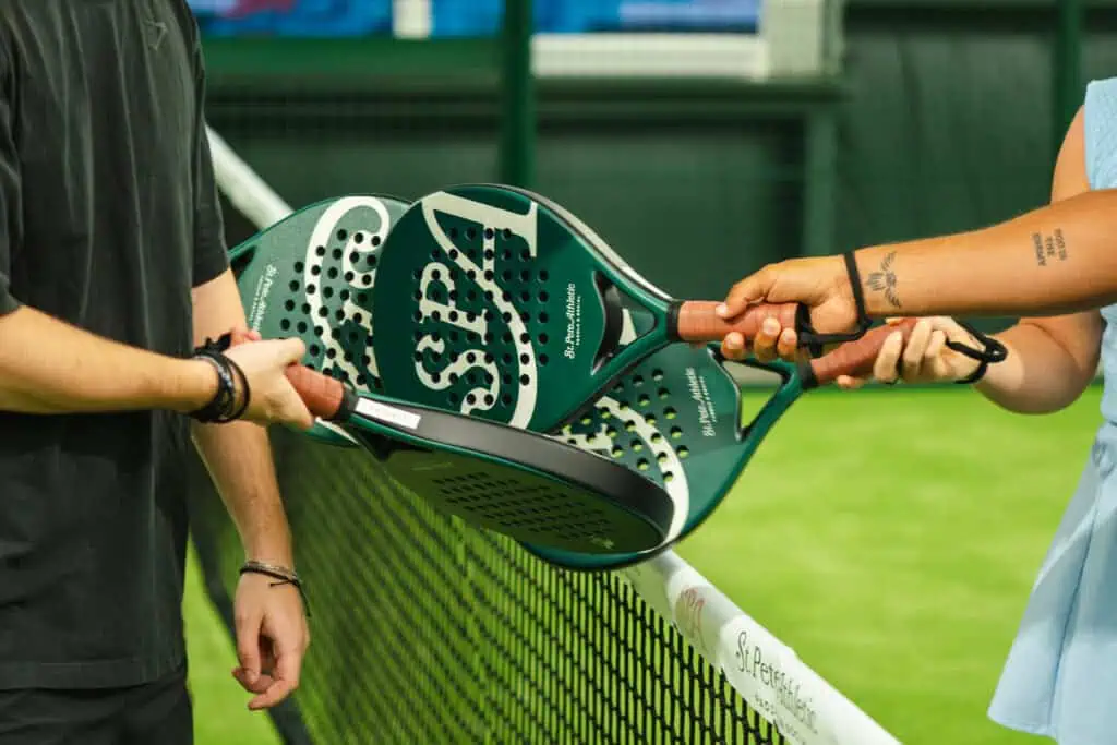 People at a padel court