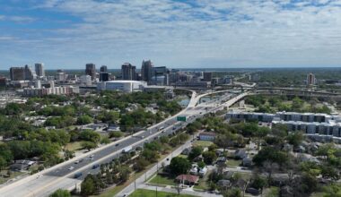 Work is starting to add an extra lane to SR-408 eastbound driving towards I-4. (Phil Petersen, Spectrum News)
