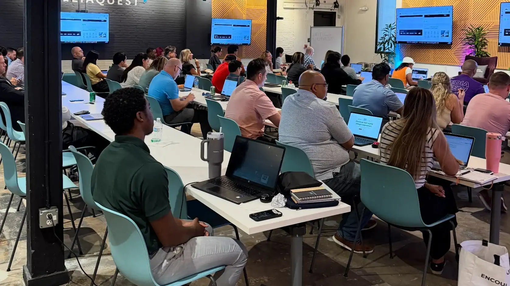people at a tech conference