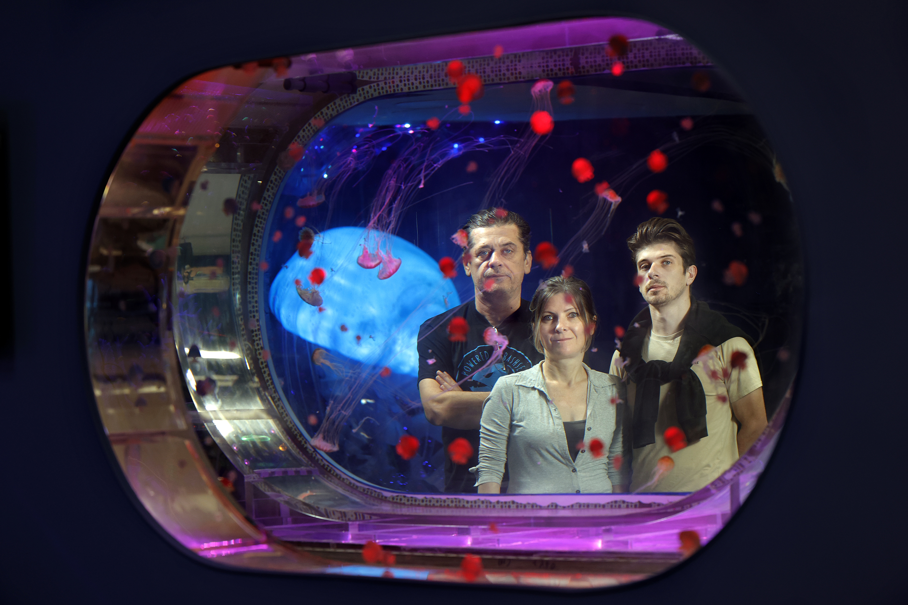 Yana Yanovska with husband Alex Yanovskyi, left, and son Yan...