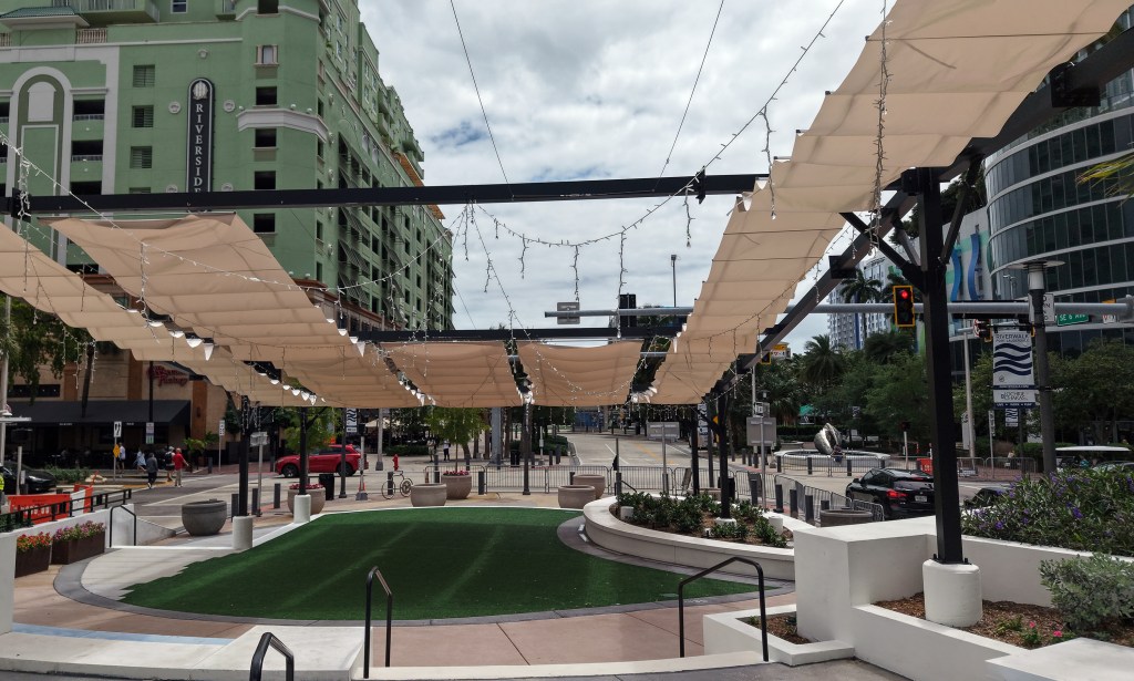 Shade sails at Tunnel Top Plaza are 'gone with the wind'