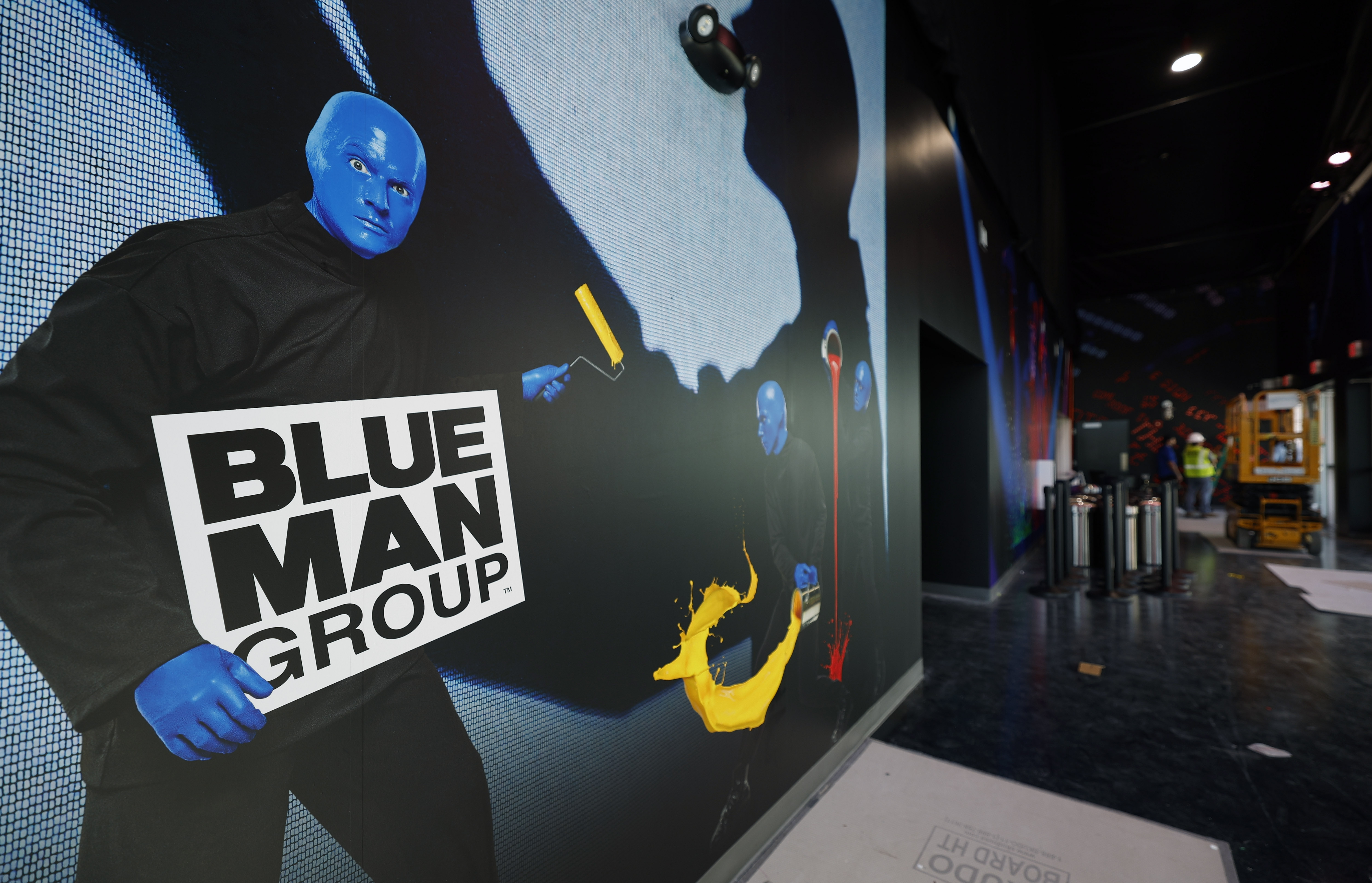 Lobby of the new Blue Man Theater during a media...