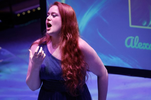Alexandra Kzeski of Opera Orlando performs during the Orlando Sentinel 150th anniversary celebration forum on Orlando's arts scene at Orlando Family Stage on Monday, April 27, 2026. (Rich Pope/Orlando Sentinel)