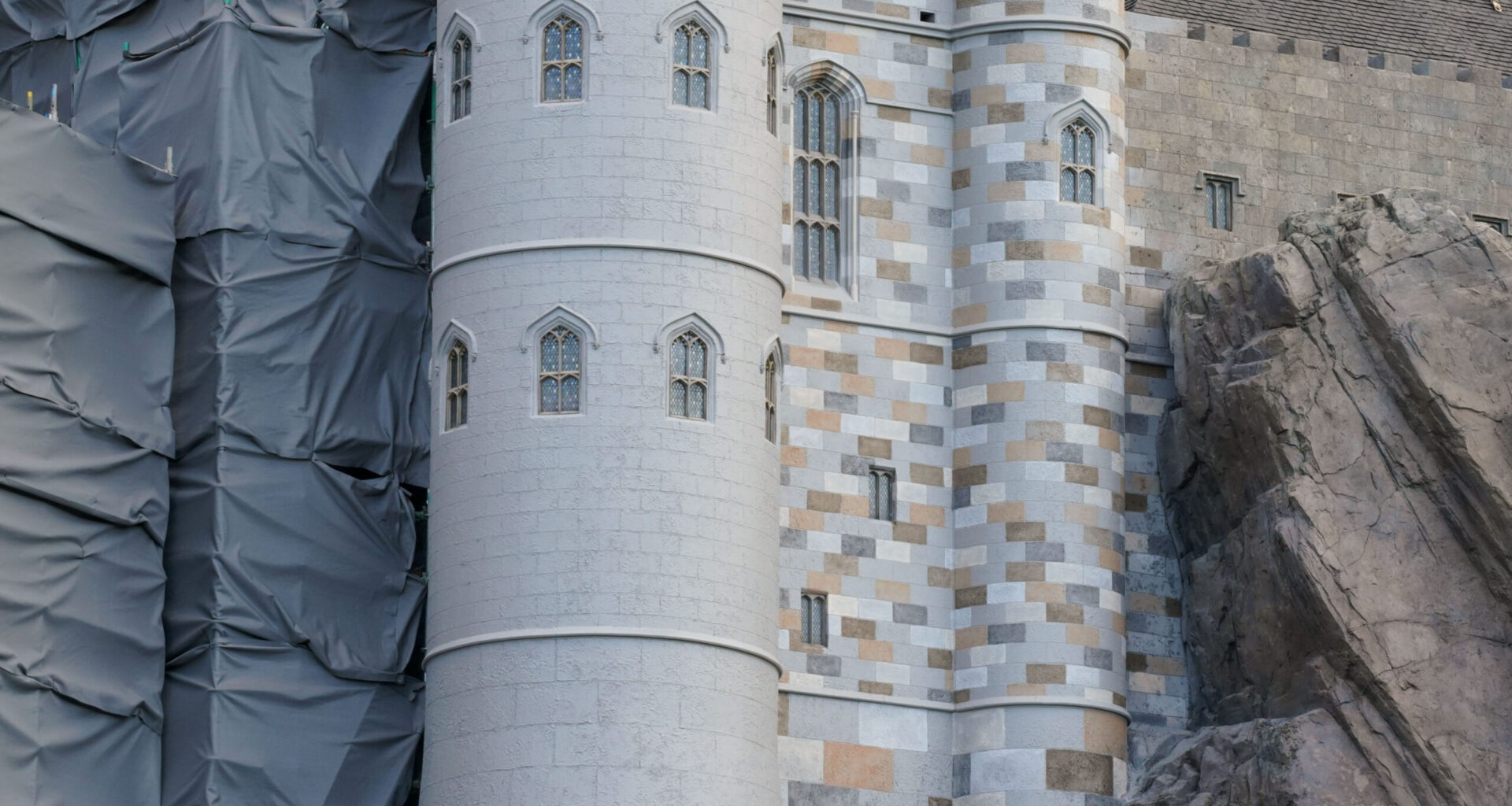 Themed Painting Underway During Hogwarts Castle Refurbishment at Islands of Adventure
