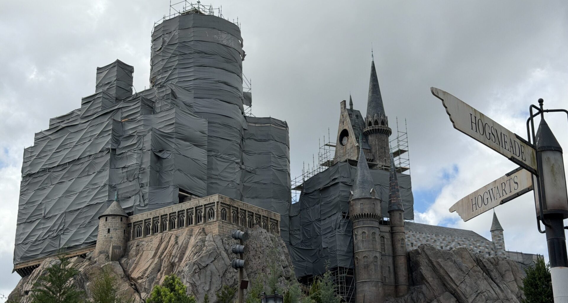 Construction on Hogwarts castle in Universal islands of Adventure in Universal Studios Florida