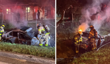 BMW crashes off I-275 ramp in Tampa and catches fire: FHP
